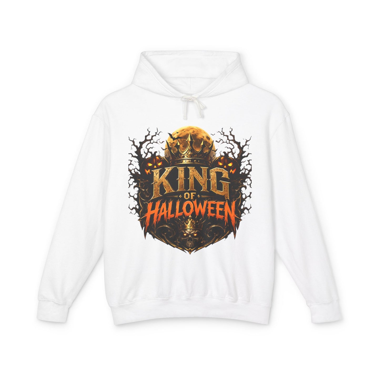 King of Halloween Hoodie — Spooky Pumpkin Skull Graphic Sweatshirt