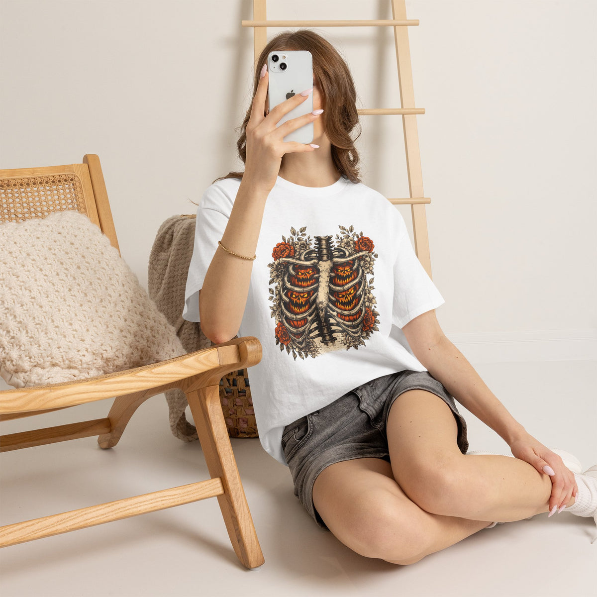 Halloween Ribcage Pumpkin T-Shirt