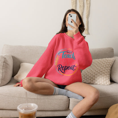 Teacher Sweatshirt - "Teach Love Repeat" Cozy Crewneck Gift for Educators