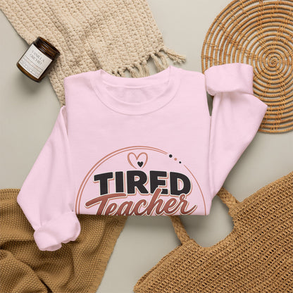 Tired Teacher Club Sweatshirt — Cozy Teacher Crewneck Gift