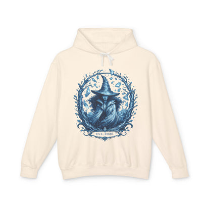 Mystic Witch Illustration Hoodie — 'Est. 2026' Blue Art Sweatshirt