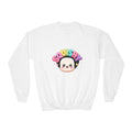 Squishy Kawaii Crewneck Sweatshirt — Cute Rainbow Character Youth Sweatshirt