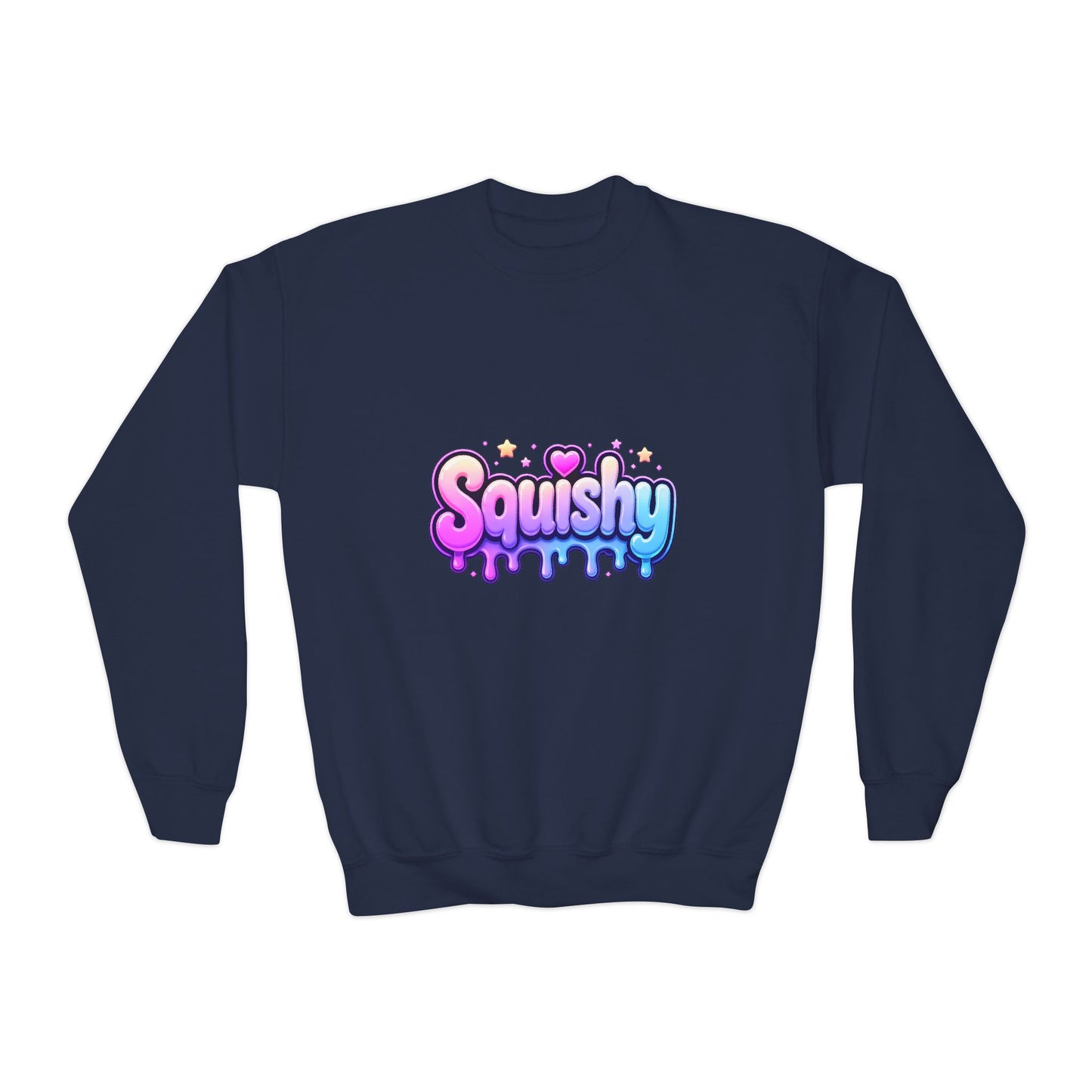 Youth Crewneck Sweatshirt - 'Squishy' Pastel Drip Graphic for Kids