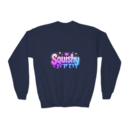 Youth Crewneck Sweatshirt - 'Squishy' Pastel Drip Graphic for Kids