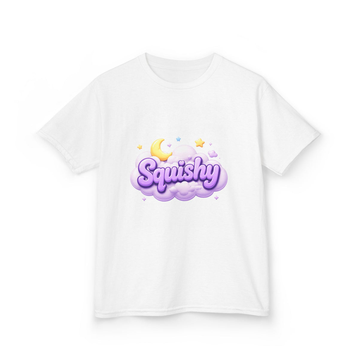 Kids Tee — "Squishy" Cloud & Moon Cute Graphic
