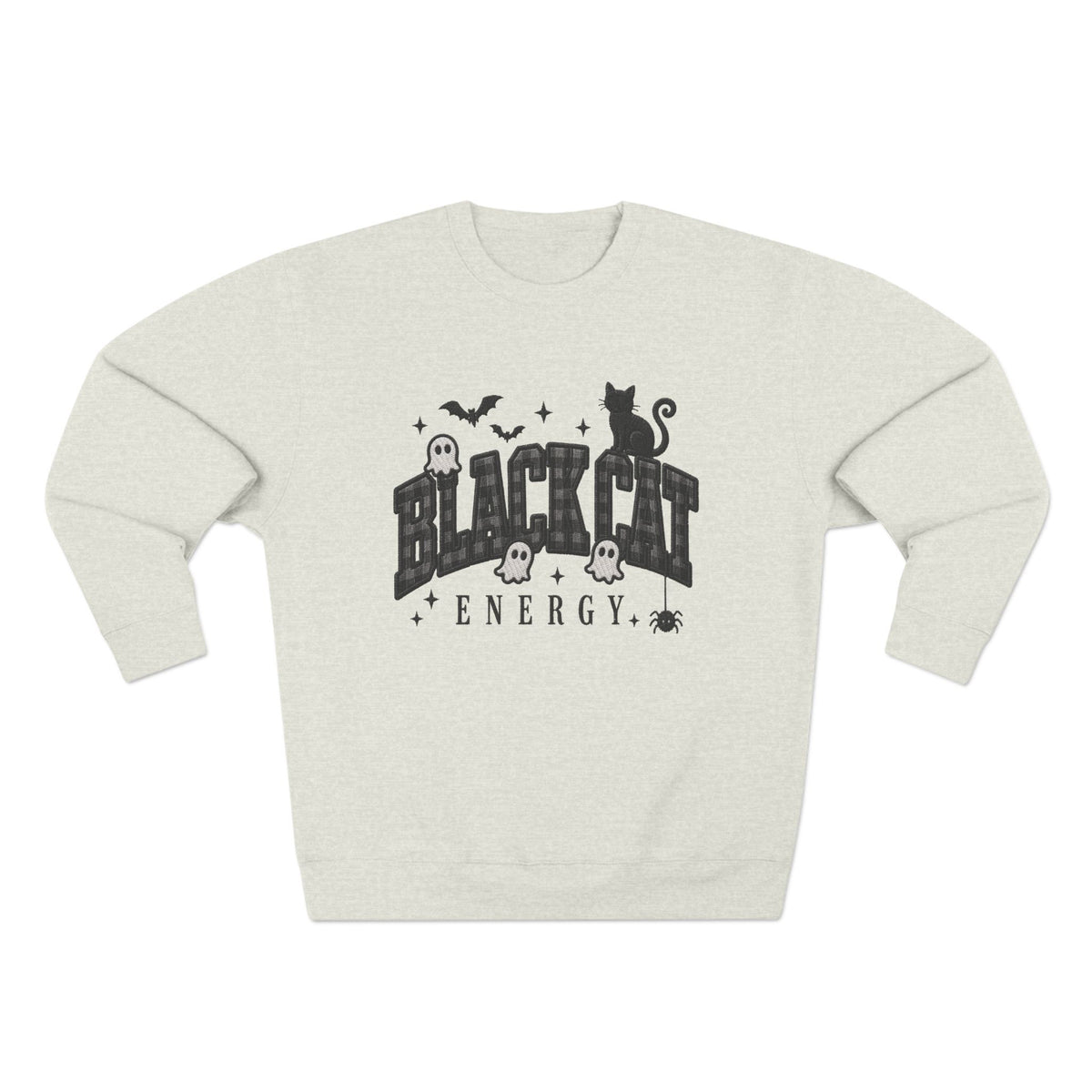Black Cat Energy Sweatshirt — Halloween Cat Graphic Crewneck