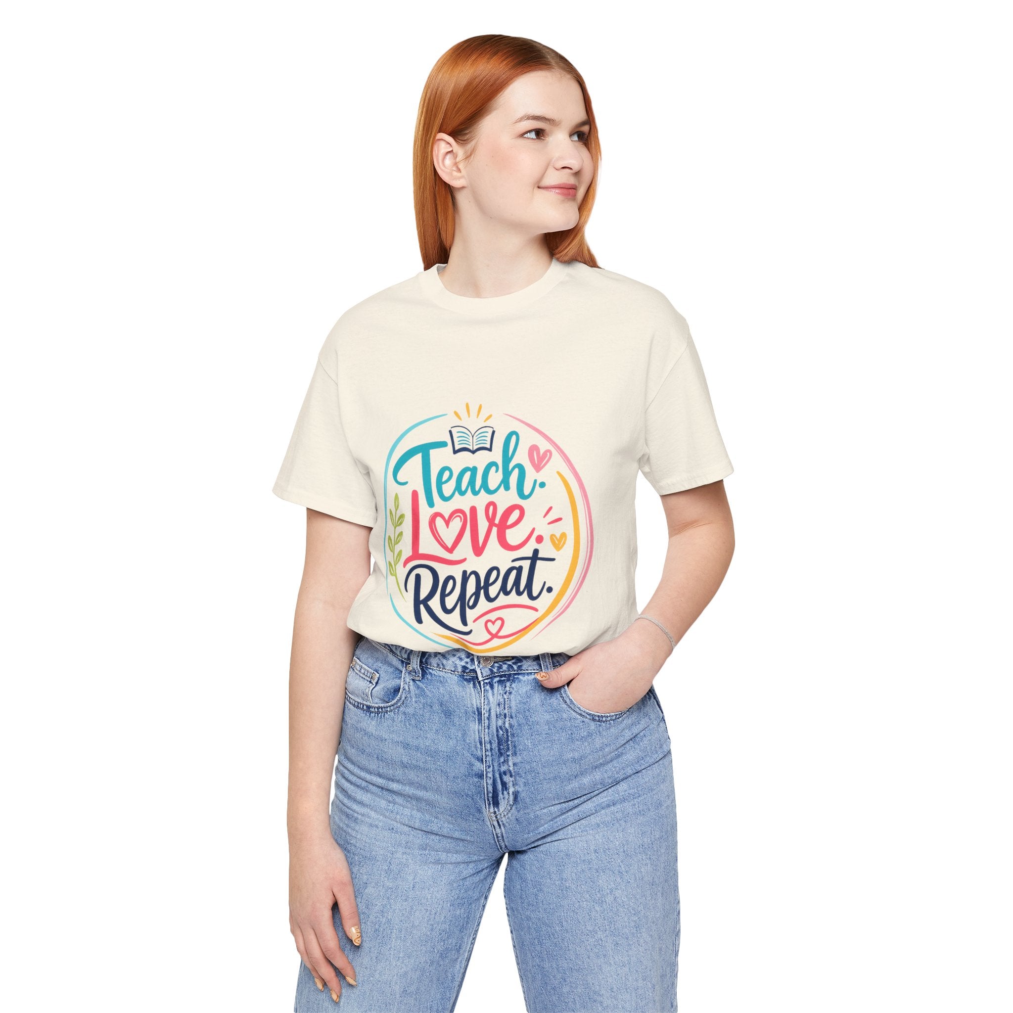 Teach Love Repeat T‑Shirt — Colorful Teacher Appreciation Tee