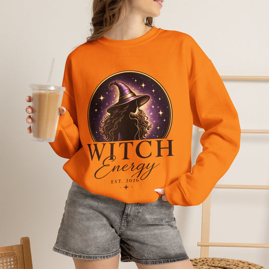 Witch Energy Crewneck Sweatshirt — Mystical Witch Silhouette