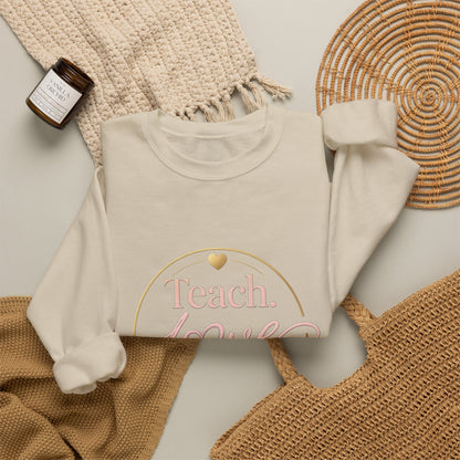 Teach Love Repeat Sweatshirt — Cozy Teacher Crewneck Gift