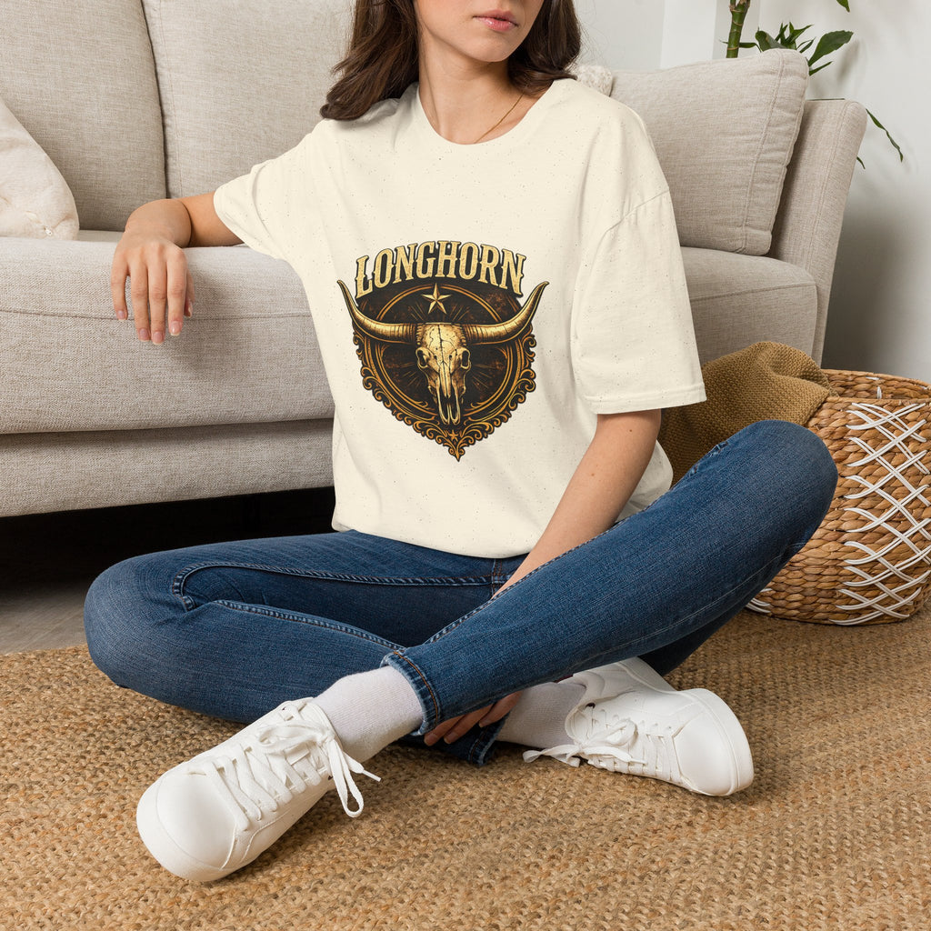 Longhorn Skull, Western Cowboy Vintage Logo Tee