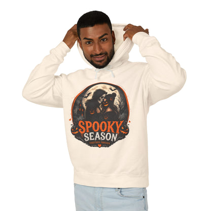 Spooky Season Hoodie — Vintage Witch & skeleton Halloween Pullover