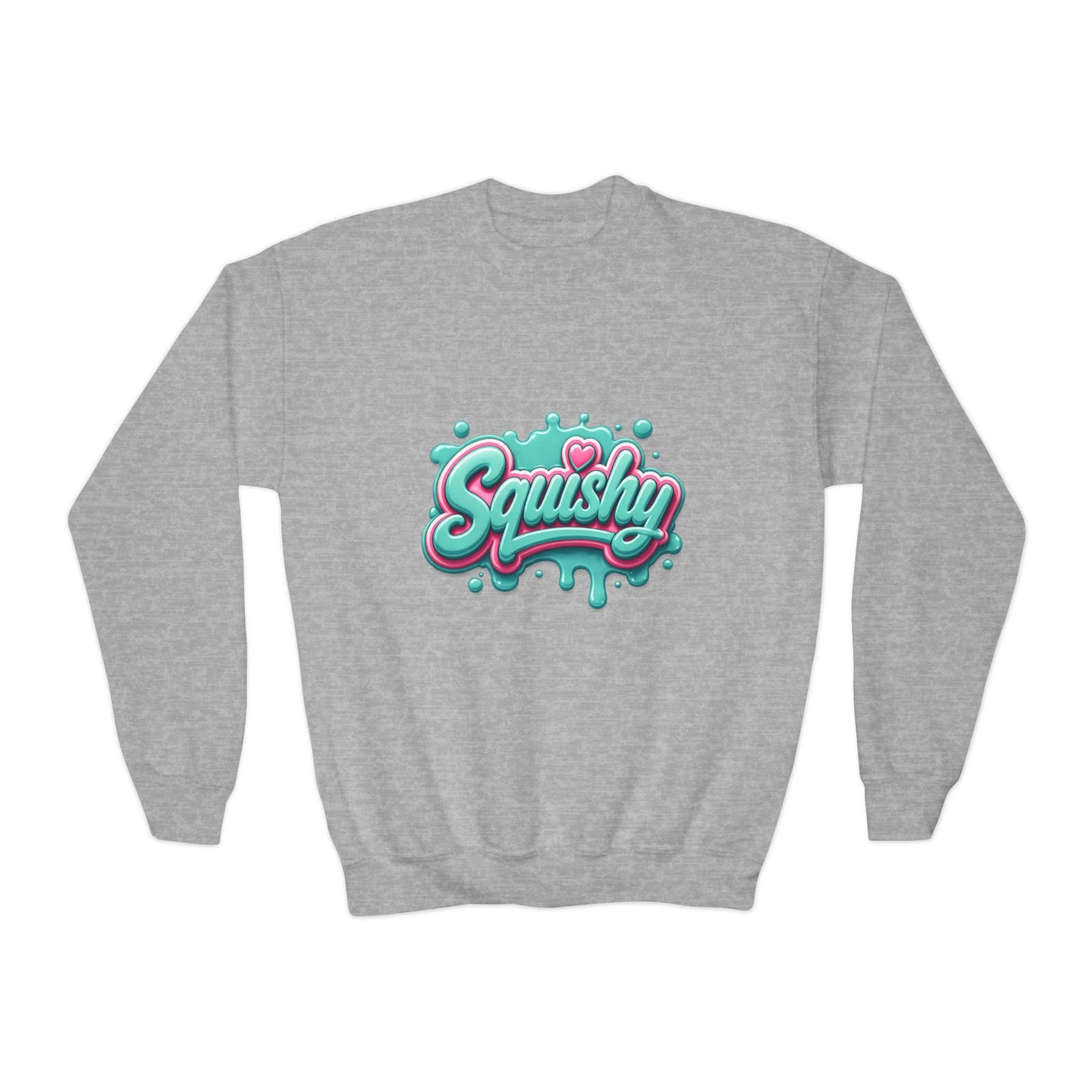 Squishy Kids Sweatshirt — Cute Pastel Drip Graphic Crewneck for Youth