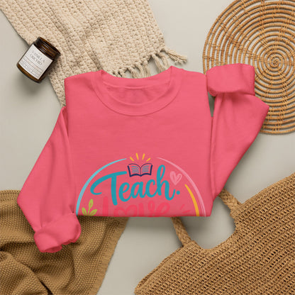 Teacher Sweatshirt - "Teach Love Repeat" Cozy Crewneck Gift for Educators
