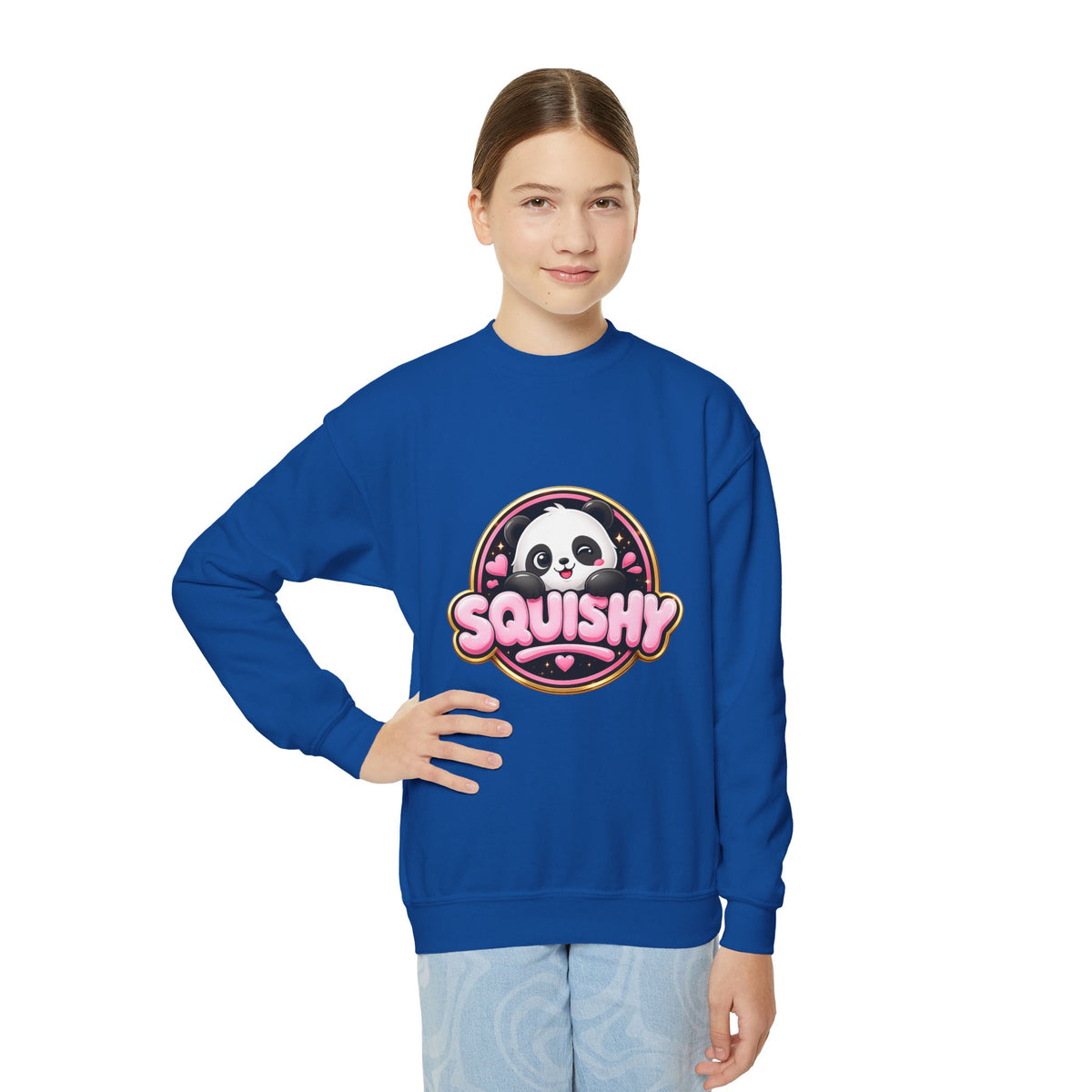 Kids 'Squishy' Panda Crewneck Sweatshirt – Cute Plush Graphic