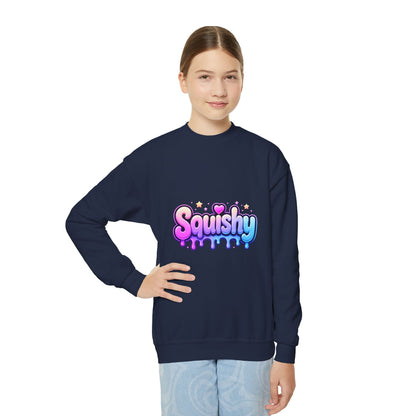 Youth Crewneck Sweatshirt - 'Squishy' Pastel Drip Graphic for Kids