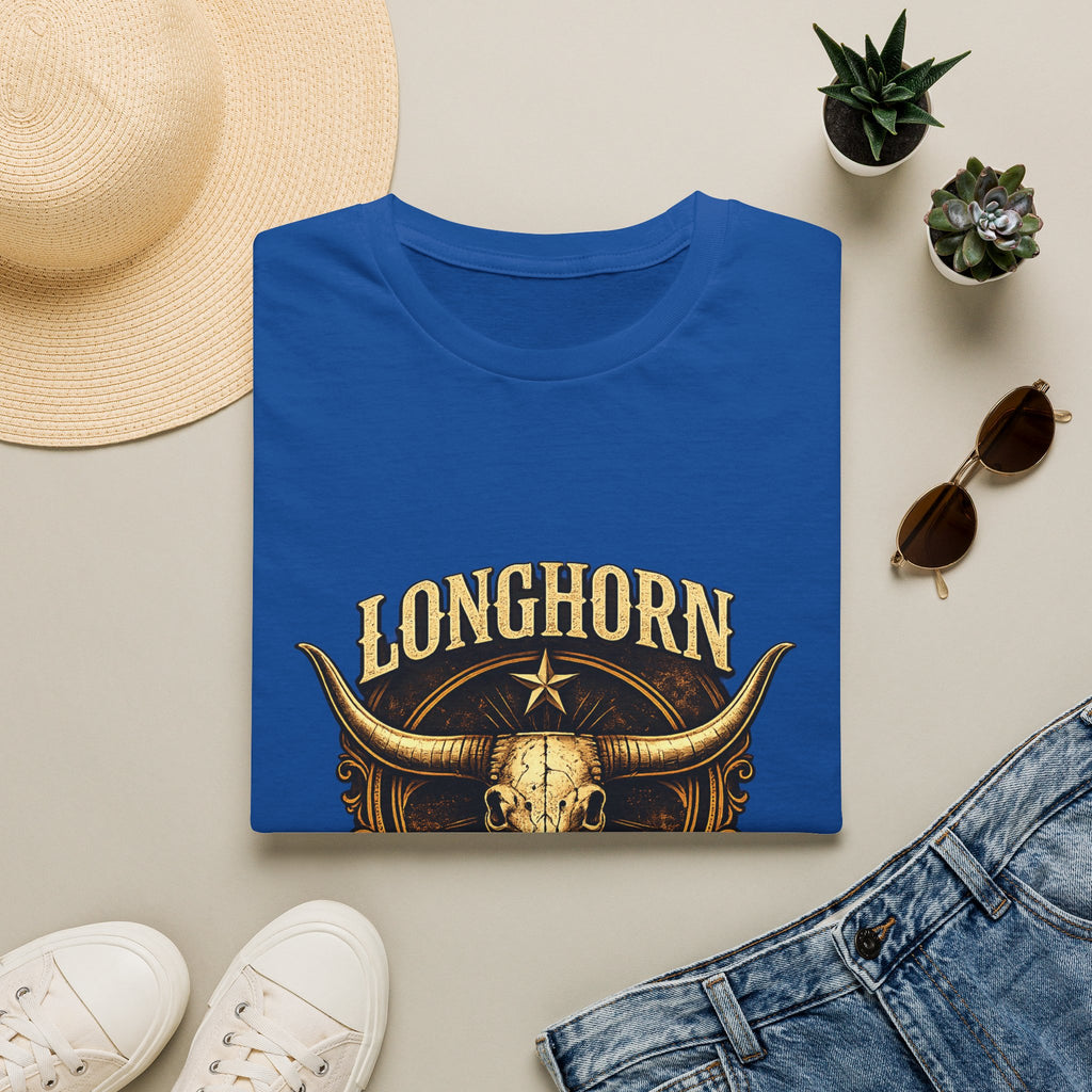 Longhorn Skull, Western Cowboy Vintage Logo Tee