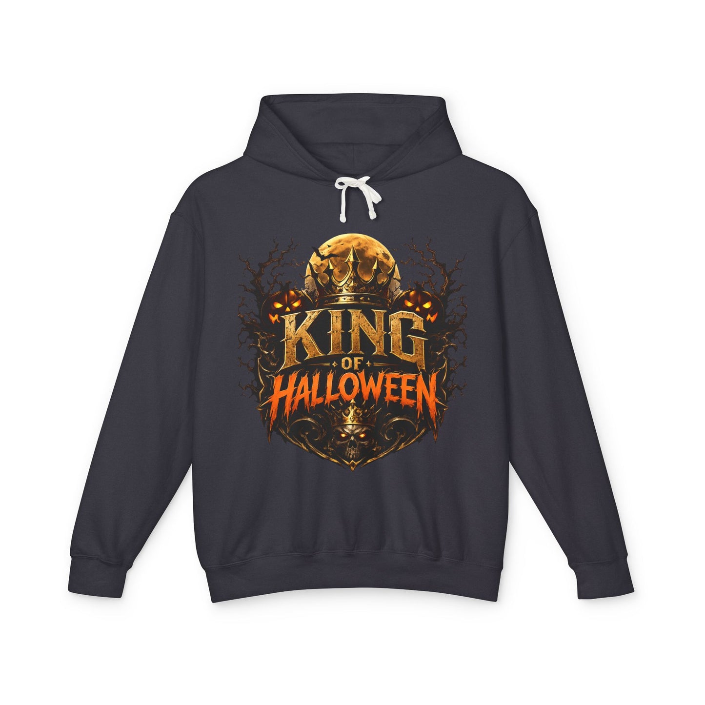 King of Halloween Hoodie — Spooky Pumpkin Skull Graphic Sweatshirt