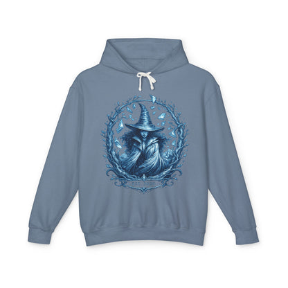 Mystic Witch Illustration Hoodie — 'Est. 2026' Blue Art Sweatshirt