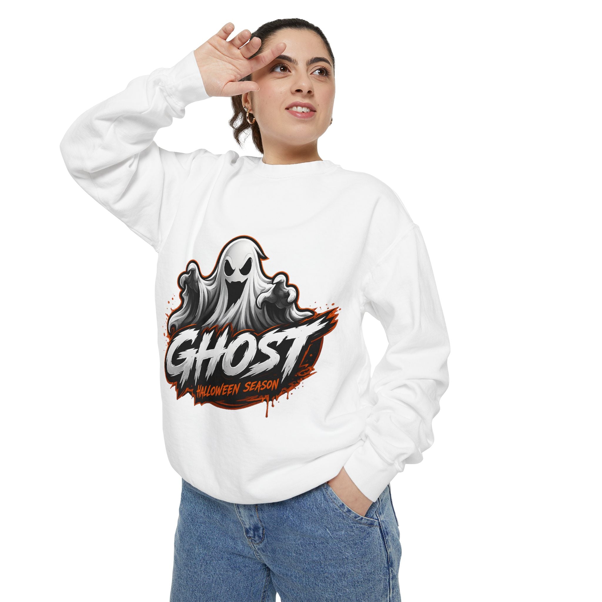 Ghost Halloween Sweatshirt — Spooky "Halloween Season" Graphic Crewneck