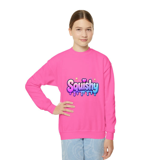 Youth Crewneck Sweatshirt - 'Squishy' Pastel Drip Graphic for Kids