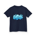 Kids Tee — "Squishy" Blue Bubble Graphic