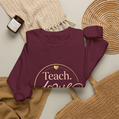 Teach Love Repeat Sweatshirt — Cozy Teacher Crewneck Gift