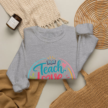 Teacher Sweatshirt - "Teach Love Repeat" Cozy Crewneck Gift for Educators
