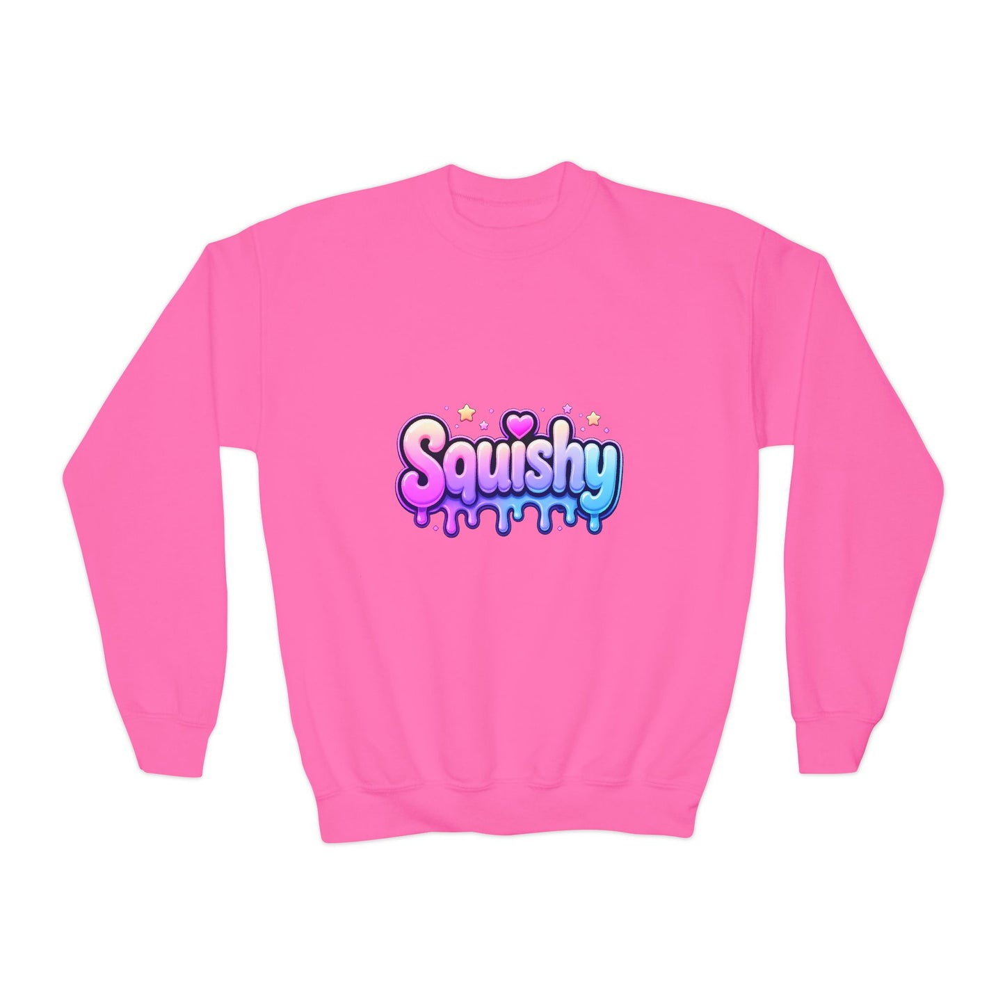 Youth Crewneck Sweatshirt - 'Squishy' Pastel Drip Graphic for Kids