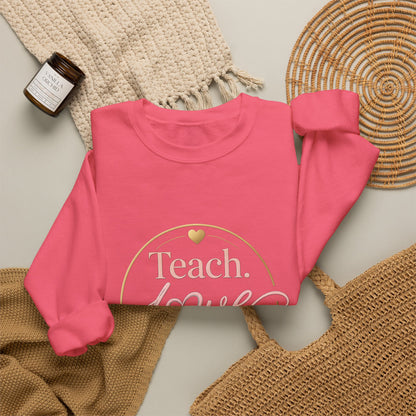 Teach Love Repeat Sweatshirt — Cozy Teacher Crewneck Gift