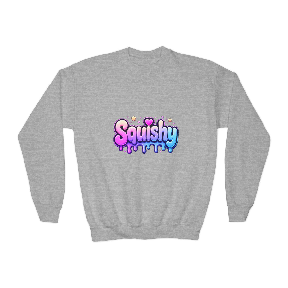 Youth Crewneck Sweatshirt - 'Squishy' Pastel Drip Graphic for Kids