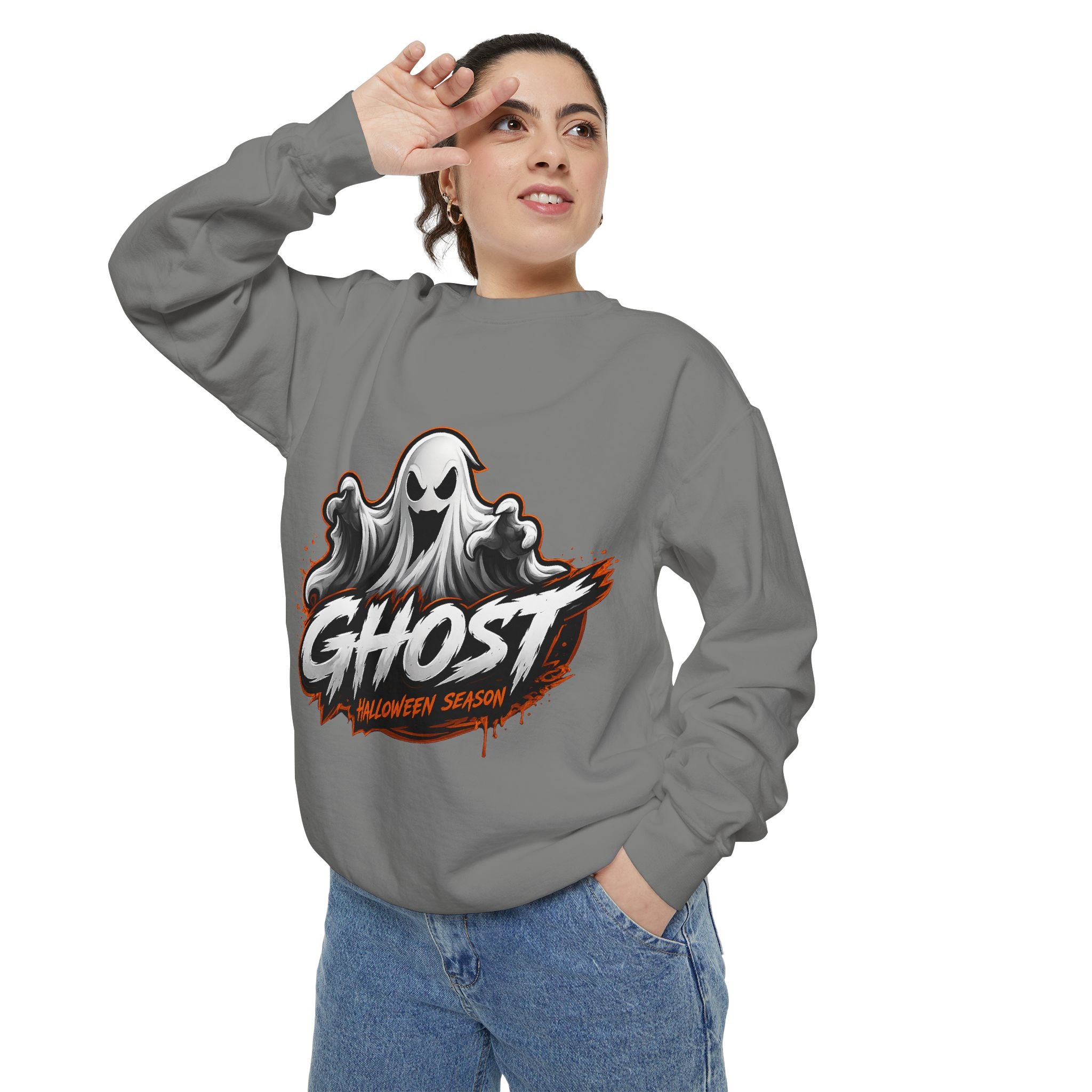 Ghost Halloween Sweatshirt — Spooky "Halloween Season" Graphic Crewneck