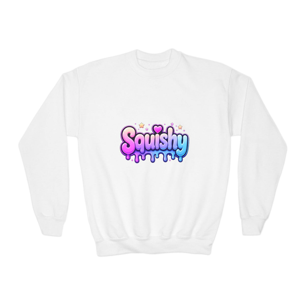 Youth Crewneck Sweatshirt - 'Squishy' Pastel Drip Graphic for Kids
