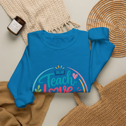 Teacher Sweatshirt - "Teach Love Repeat" Cozy Crewneck Gift for Educators
