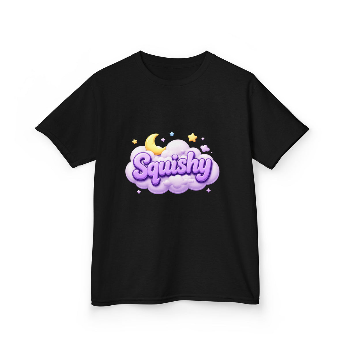 Kids Tee — "Squishy" Cloud & Moon Cute Graphic