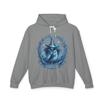 Mystic Witch Illustration Hoodie — 'Est. 2026' Blue Art Sweatshirt