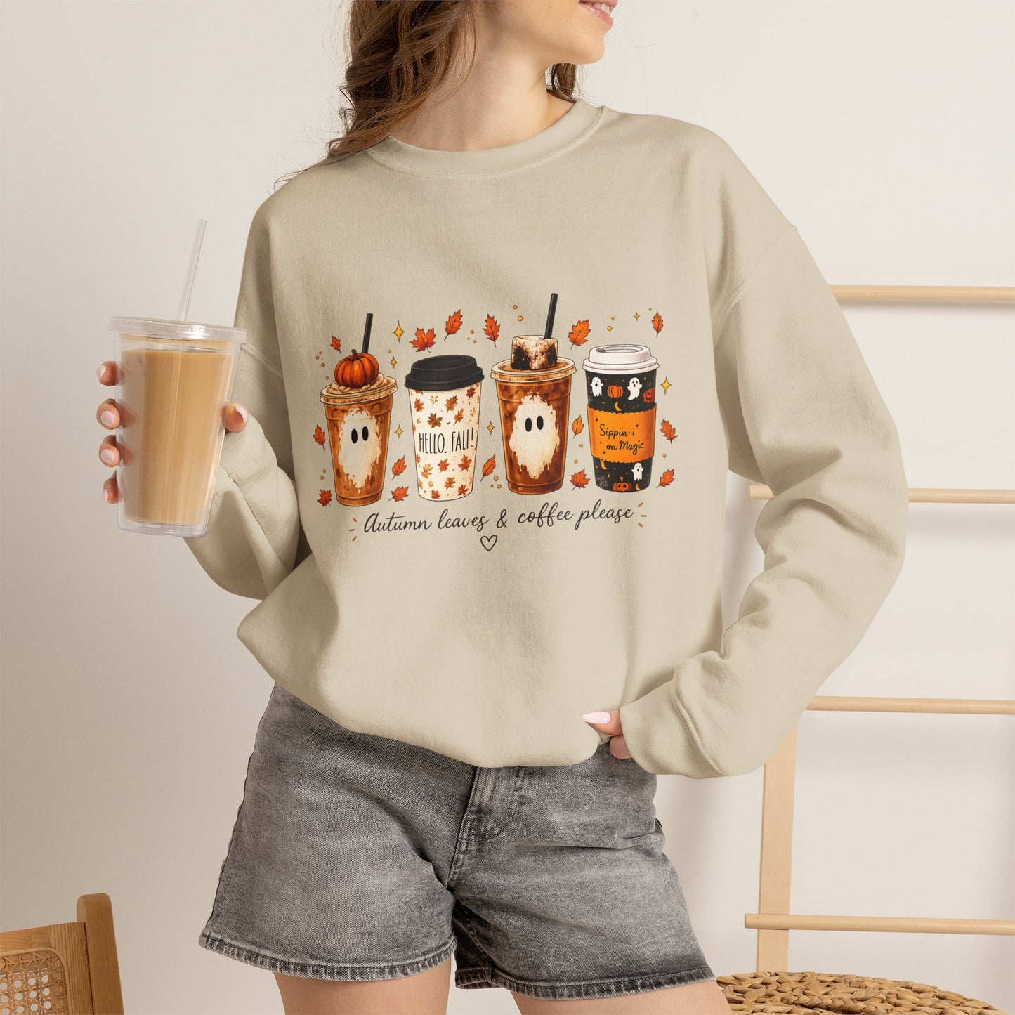 Autumn Cozy Coffee Crewneck Sweatshirt