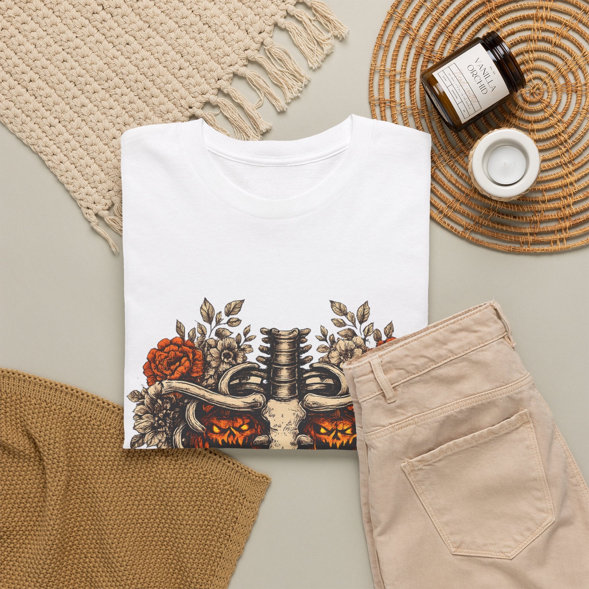 Halloween Ribcage Pumpkin T-Shirt