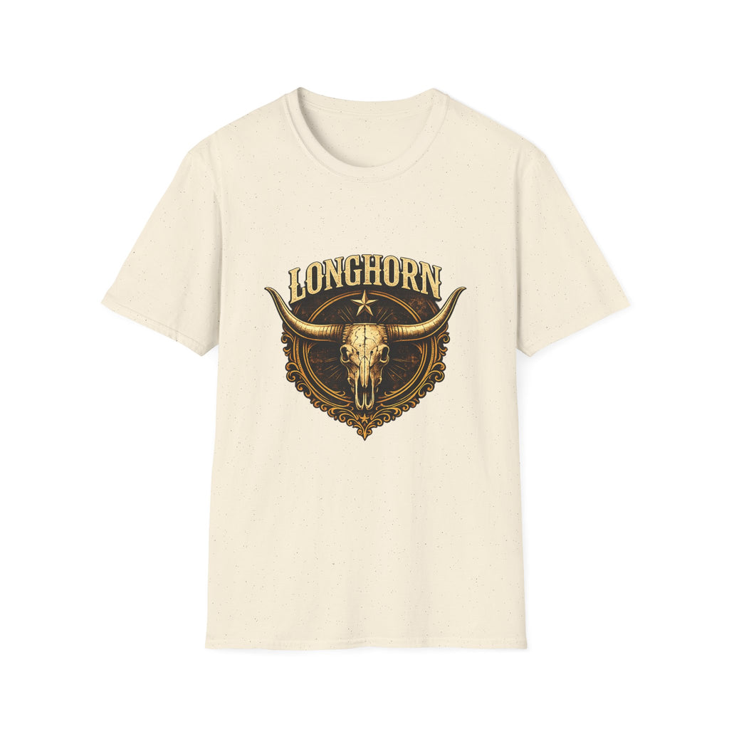 Longhorn Skull, Western Cowboy Vintage Logo Tee
