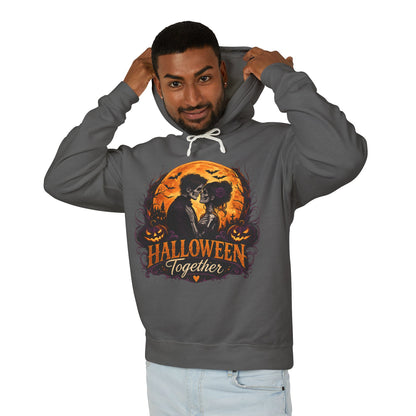 Halloween Together Hoodie — Couples Spooky Pumpkin Cat Moon Sweatshirt