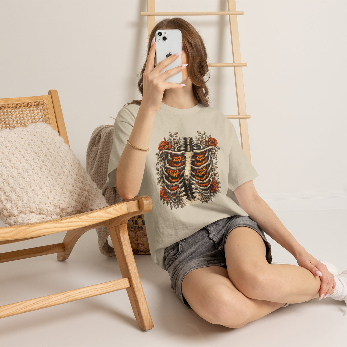 Halloween Ribcage Pumpkin T-Shirt