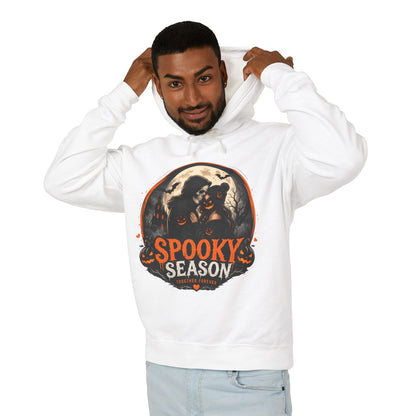 Spooky Season Hoodie — Vintage Witch & skeleton Halloween Pullover