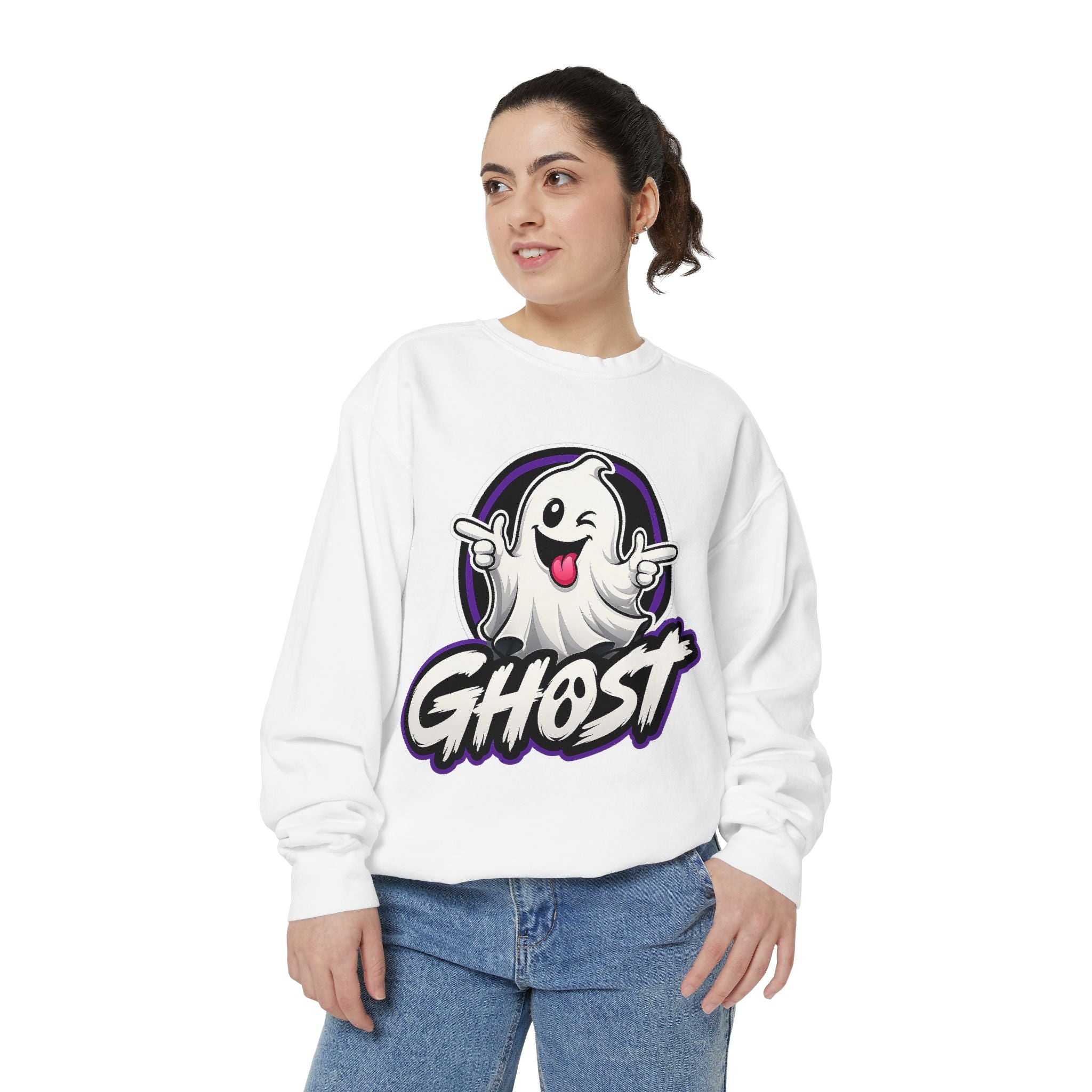 Ghost Graphic Sweatshirt — Playful Halloween Crewneck