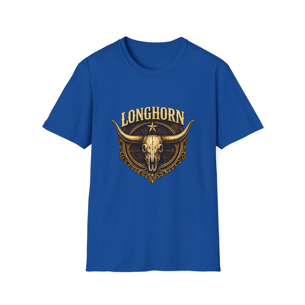 Longhorn Skull, Western Cowboy Vintage Logo Tee