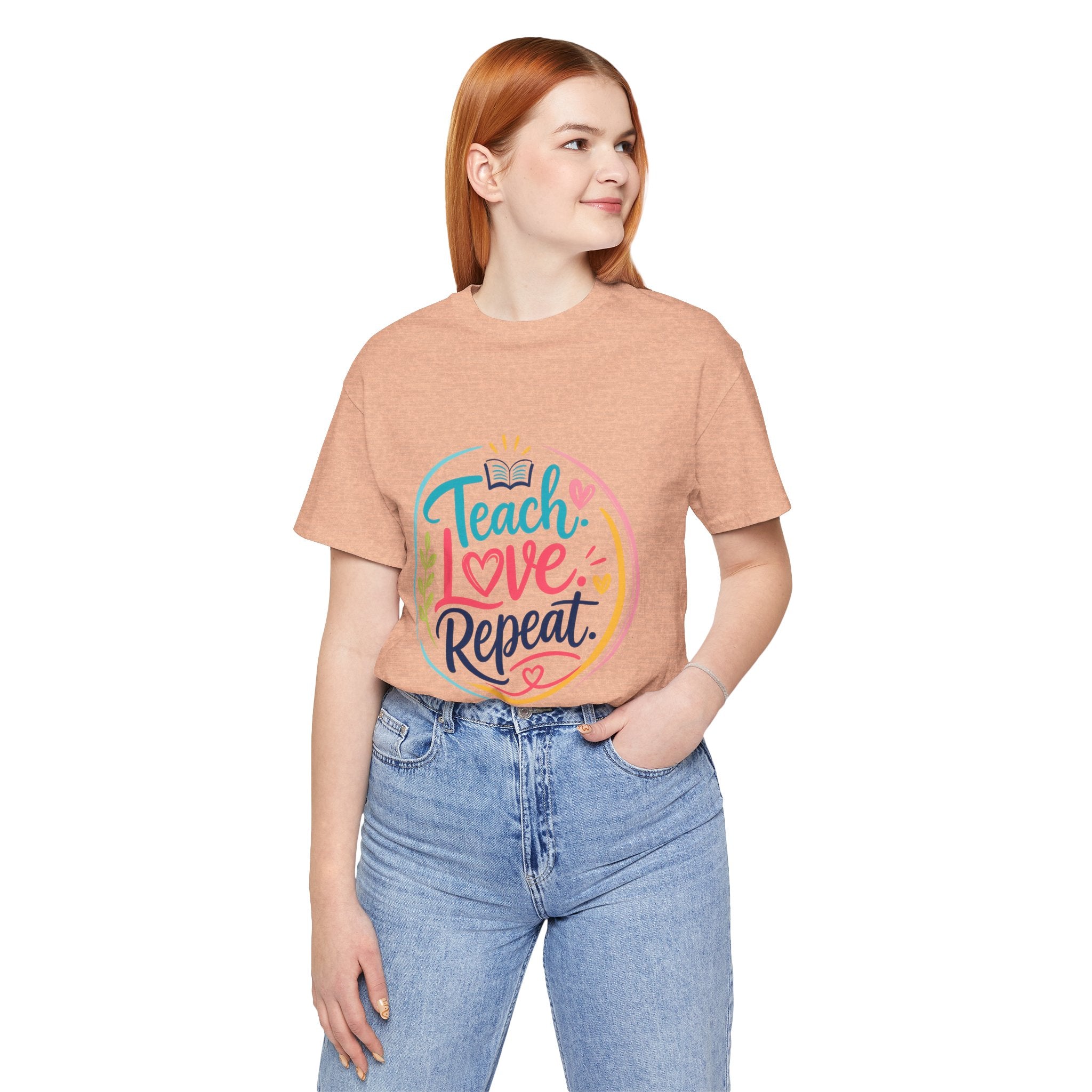 Teach Love Repeat T‑Shirt — Colorful Teacher Appreciation Tee