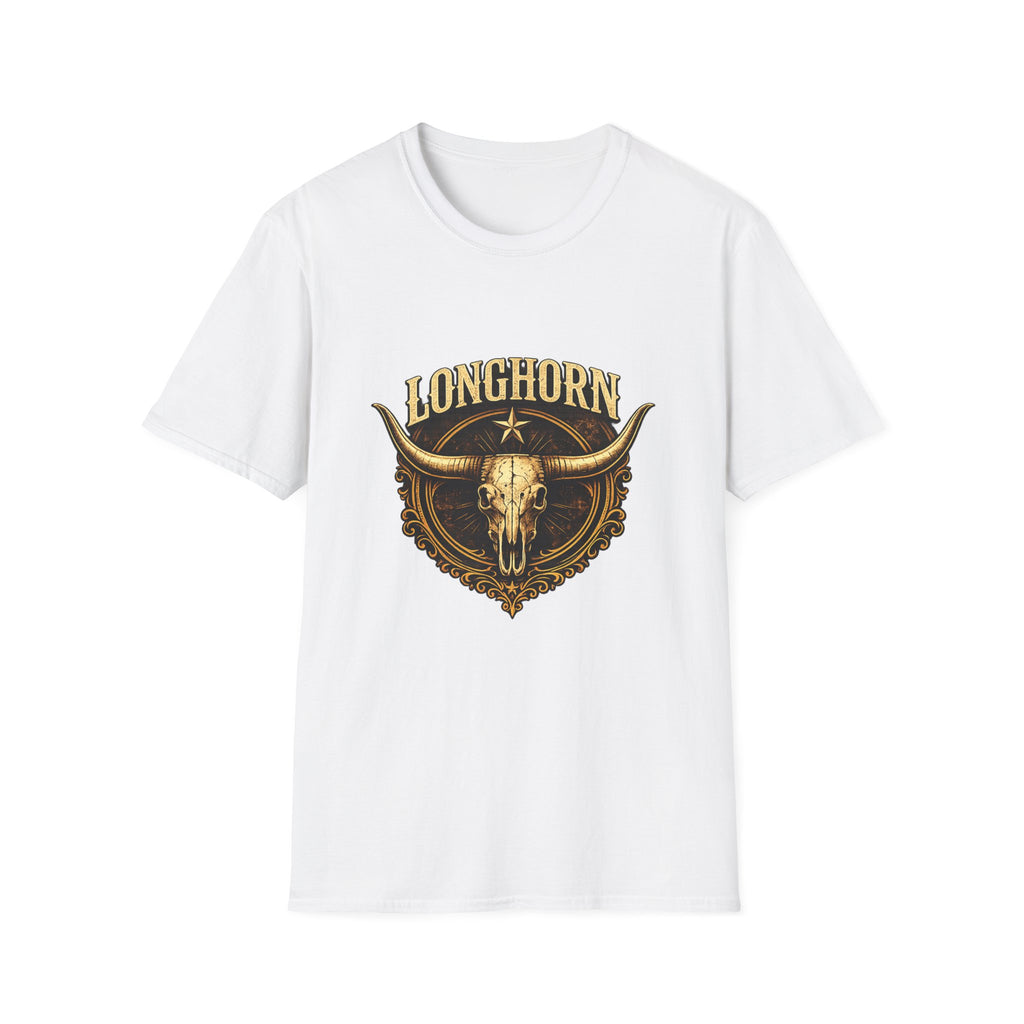 Longhorn Skull, Western Cowboy Vintage Logo Tee
