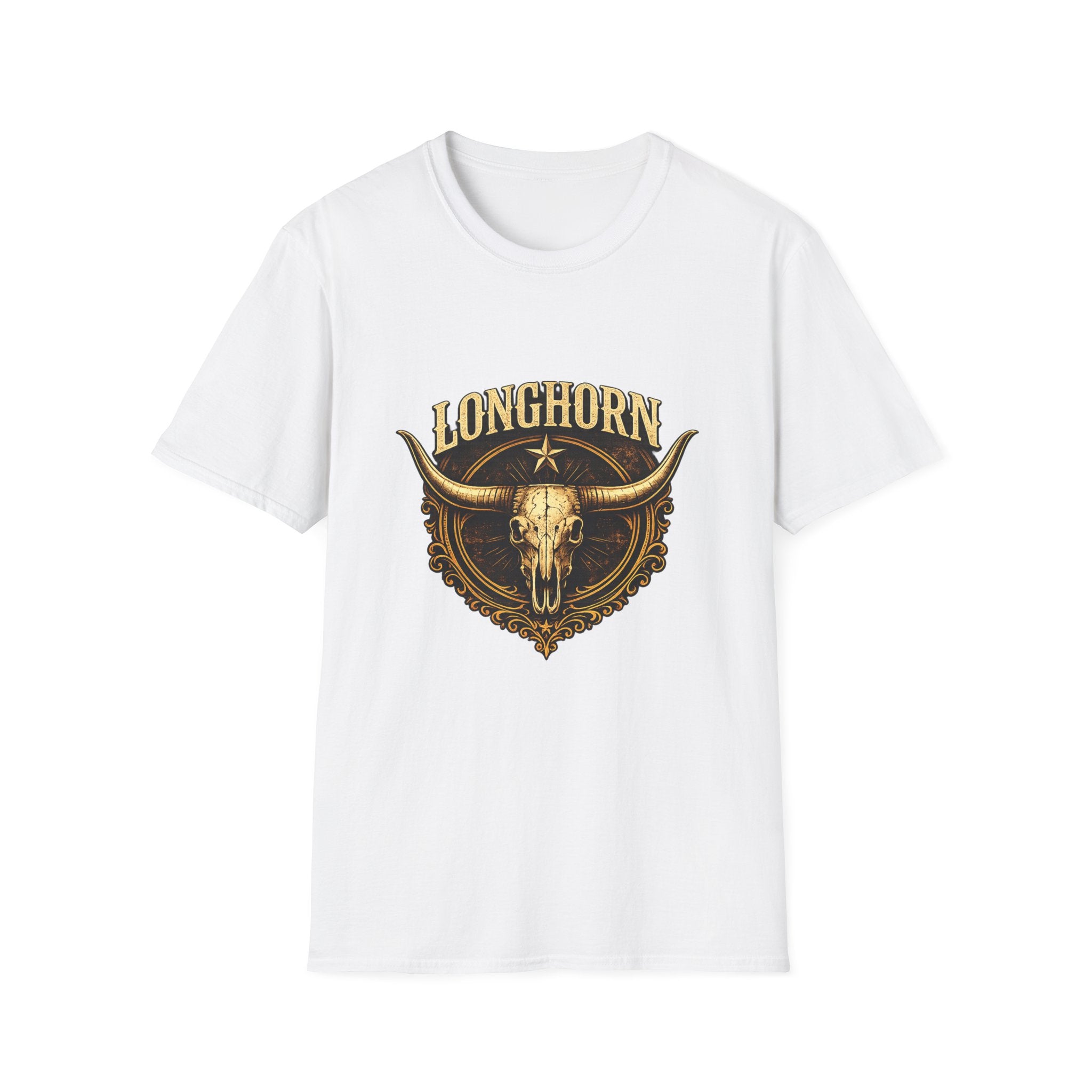 Longhorn Skull, Western Cowboy Vintage Logo Tee
