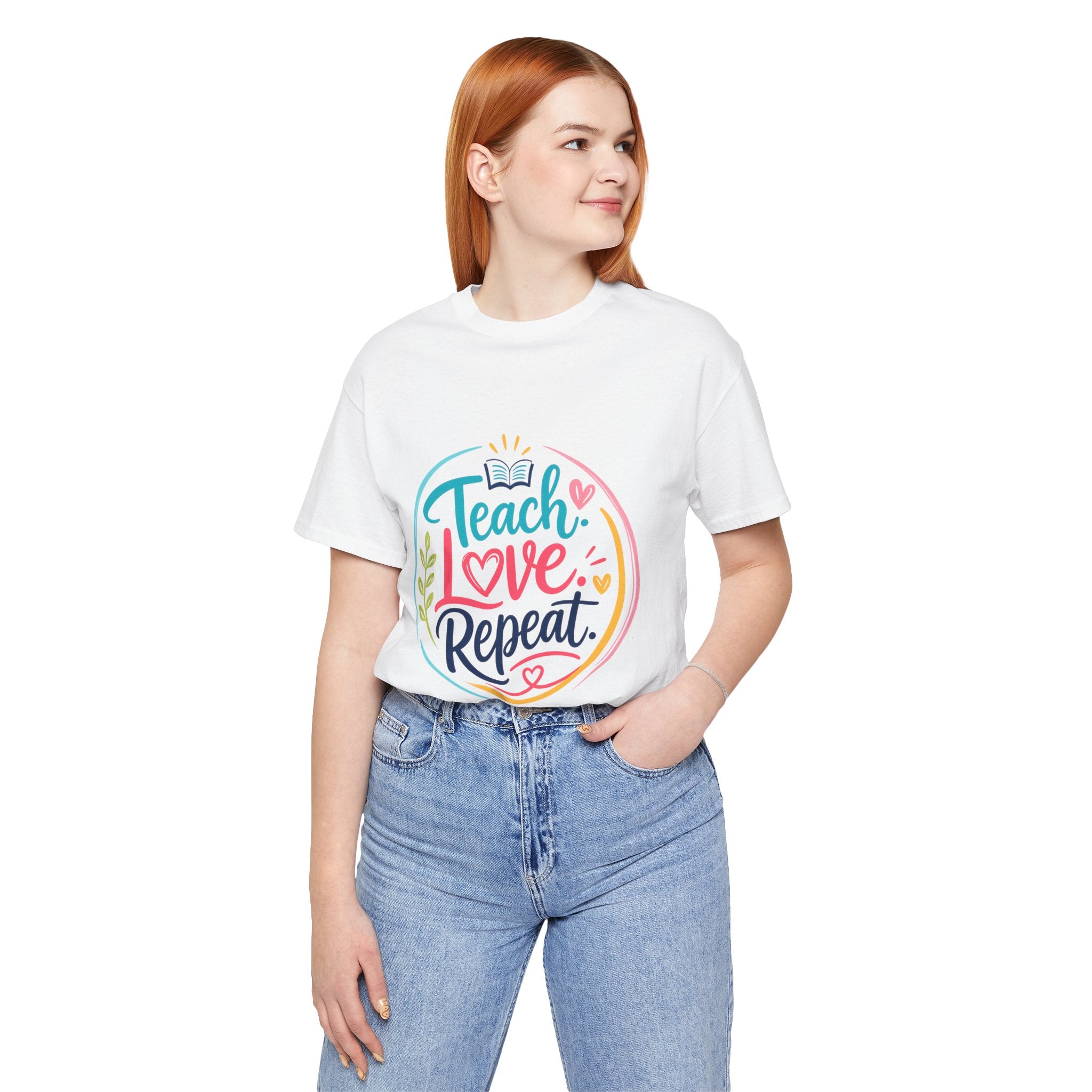 Teach Love Repeat T‑Shirt — Colorful Teacher Appreciation Tee
