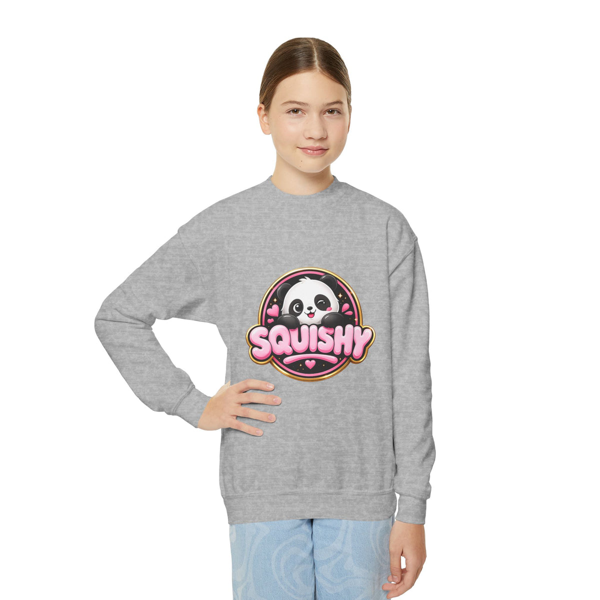 Kids 'Squishy' Panda Crewneck Sweatshirt – Cute Plush Graphic