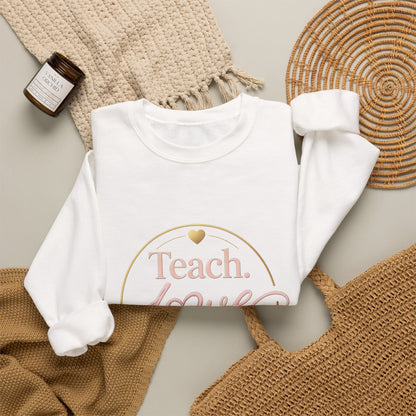 Teach Love Repeat Sweatshirt — Cozy Teacher Crewneck Gift