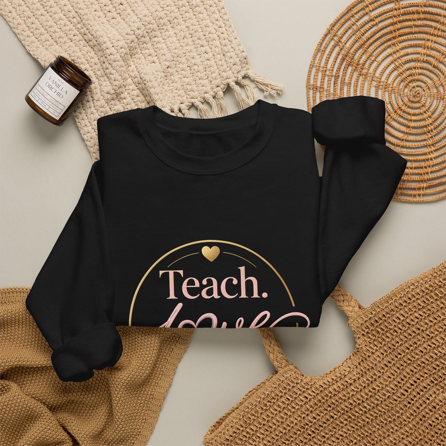 Teach Love Repeat Sweatshirt — Cozy Teacher Crewneck Gift